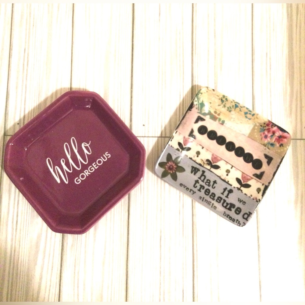 Purple and Multicolor Decorative jewelry Storage Dishes Bundle